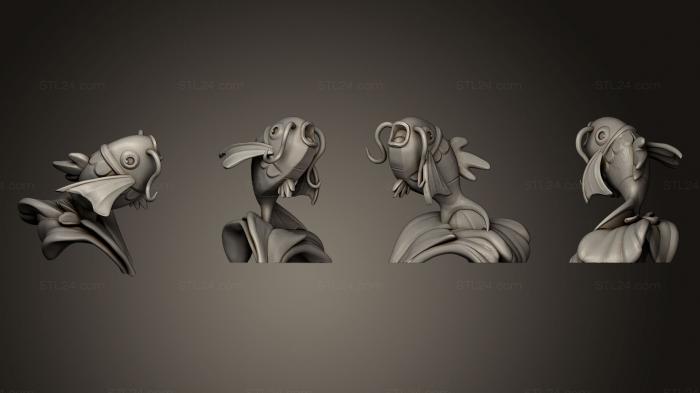 Статуэтки животных (карп, STKJ_0576) 3D модель для ЧПУ станка